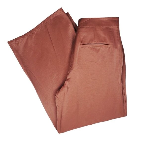 Altar'd State Womens Storm Rust Wide Leg Satin Sheen Trouser Pants Size XL NWT - Picture 2 of 5